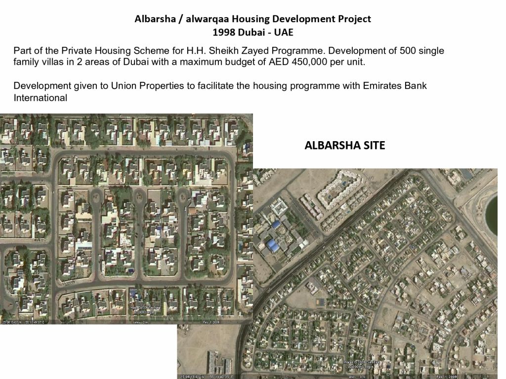 Al Barsha & Al Warqa housing historic portfolio sheet
